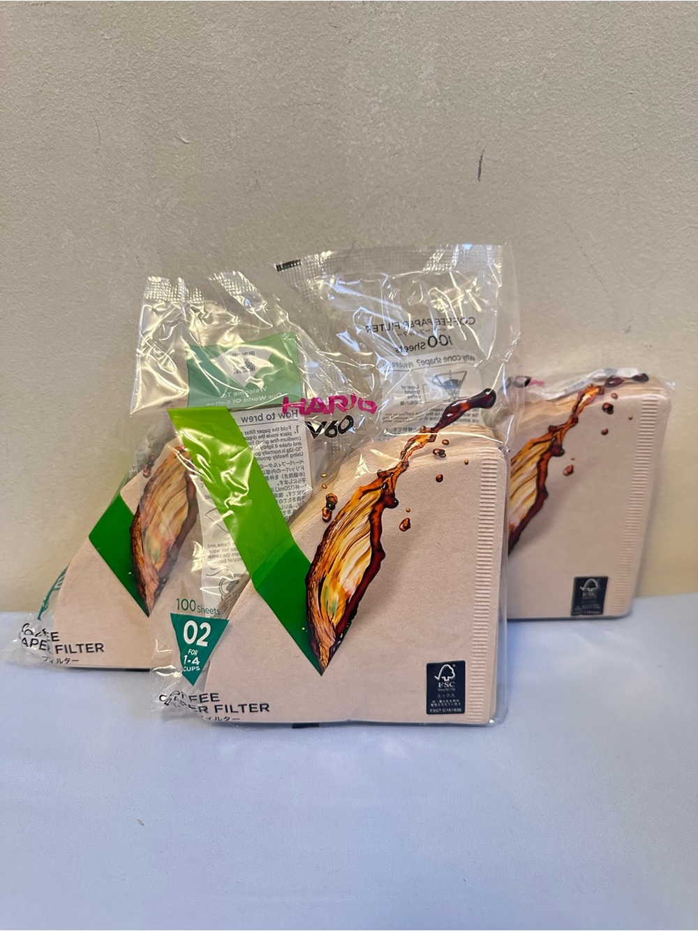 Hario V60 02 Coffee Paper Filters 100 Sheets × 3 Made in Japan